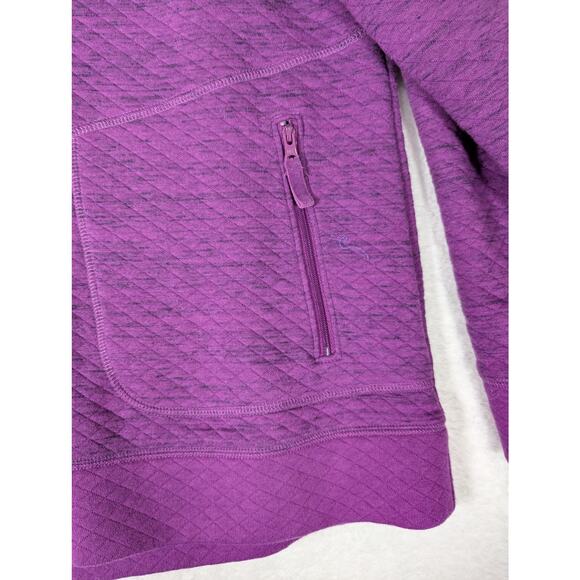 T by Talbots sweat  jacket SzLDiagonal quilted unlined Bust44" CB 27.5"EUC - Picture 4 of 12